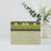 Art Deco Orchard  Bird Wedding Invites Kaart (Staand voorkant)