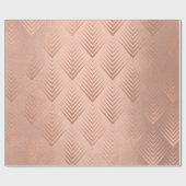 Art Deco Ornament Blush Roos Kopergeometrie Cadeaupapier (Vlak)