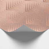 Art Deco Ornament Blush Roos Kopergeometrie Cadeaupapier (Hoek)