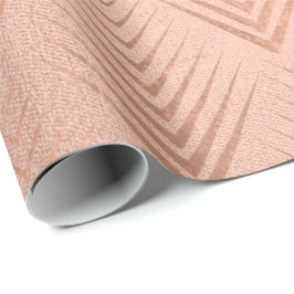 Art Deco Ornament Blush Roos Kopergeometrie Cadeaupapier