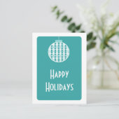 Art Deco Ornament Briefkaart, Turquoise Feestdagenkaart (Staand voorkant)