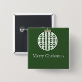 Art Deco Ornament Holday Button, Holly Green Vierkante Button 5,1 Cm (Voorkant /achterkant)