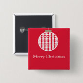 Art Deco Ornament Holday Button, rood Vierkante Button 5,1 Cm (Voorkant /achterkant)