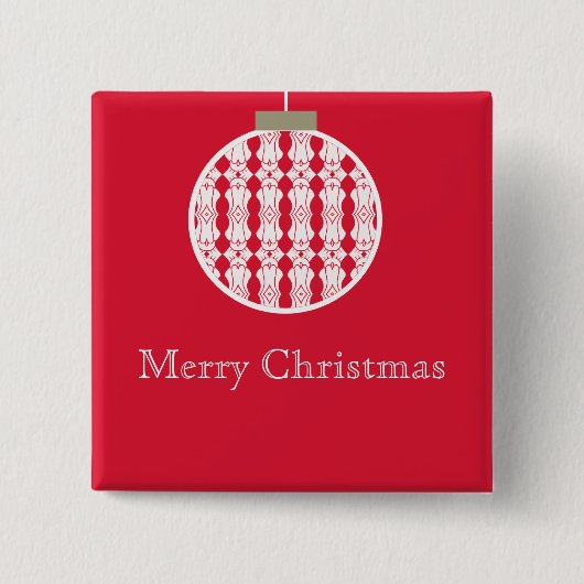 Art Deco Ornament Holday Button, rood Vierkante Button 5,1 Cm (Voorkant)