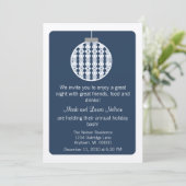 Art Deco Ornament Kerstfeest | Blauw Kaart (Staand voorkant)