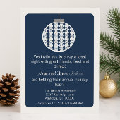 Art Deco Ornament Kerstfeest | Blauw Kaart