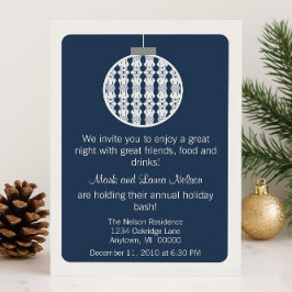 Art Deco Ornament Kerstfeest | Blauw Kaart