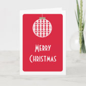 Art Deco-Ornament kerstKaart, helder rood Feestdagen Kaart (Voorkant)