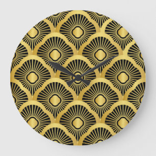 Art Deco Ornament: Naadloos  Grote Klok