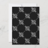 Art Deco Ornamental | Geometrisch zwart en zilver Bedankkaart (Achterkant)