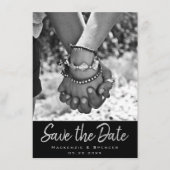 Art Deco Ornamental | Geometrisch zwart en zilver Save The Date (Voorkant)