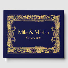 Art Deco Ornamental Gold Lijst Gastboek Gastenboek