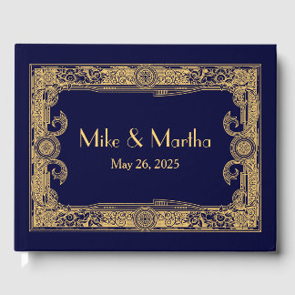 Art Deco Ornamental Gold Lijst Gastboek Gastenboek