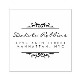 Art Deco Ornamenten & Kalligrafie Retouradres Rubberstempel