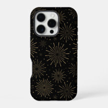 Art deco oud en nieuw vuurwerk telefoonhoesje