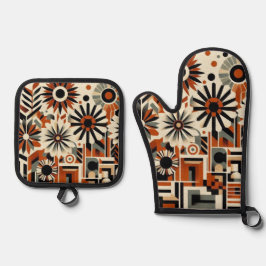 Art Deco Ovenwant & Pannenlap Set