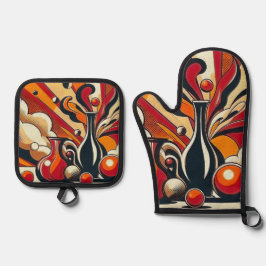 Art Deco Ovenwant & Pannenlap Set