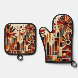 Art Deco Ovenwant & Pannenlap Set