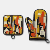 Art Deco Ovenwant & Pannenlap Set (Voorkant)