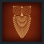 Art Deco Owl Antiek Rustic Brown Style Poster<br><div class="desc">Met een  afdruk met een illustratieontwerp voor deco-uil met illustraties van antiek illustraties op een roestbruine achtergrond voor papierstijl. Ideaal voor iedereen die van ouderwetse antiek vogelillustraties en  kunst houdt. Zoek meer leuke  kunstpatroondesign in onze  Atmosphere zazzle winkel,  met duizenden geïllustreerde  en antiek kunstproducten in decoratieve retro-stijlen!</div>