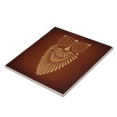  Art Deco Owl Antiek Rustic Brown Style Tegeltje (Zijkant)