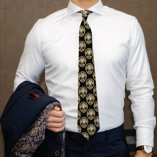 Art Deco Owl - Historische Era Elegance uit 1930 Stropdas