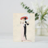 Art Deco Paar door Leo Rauth Briefkaart (Staand voorkant)