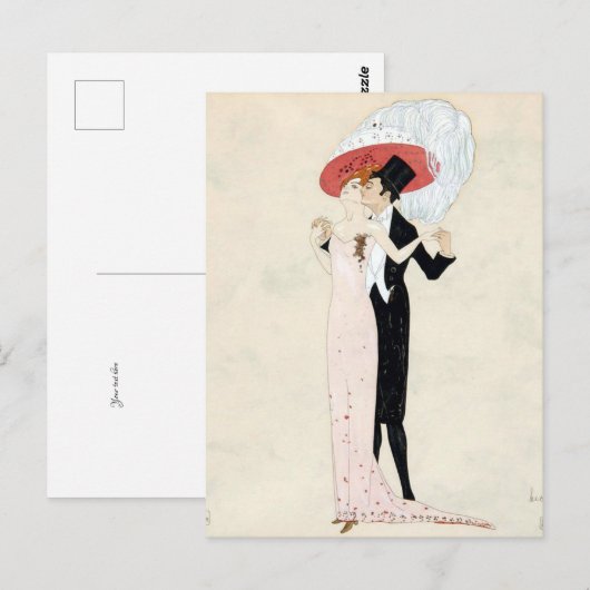  Art Deco Paar door Leo Rauth Briefkaart (Voorkant / Achterkant)