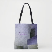 Art Deco Paars en Green Abstract Pattern Tote Bag (Voorkant)
