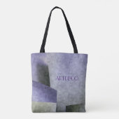 Art Deco Paars en Green Abstract Pattern Tote Bag (Achterkant)
