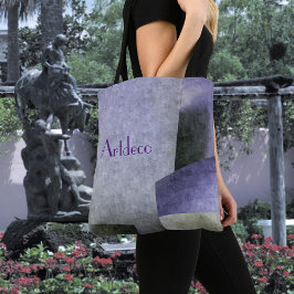 Art Deco Paars en Green Abstract Pattern Tote Bag
