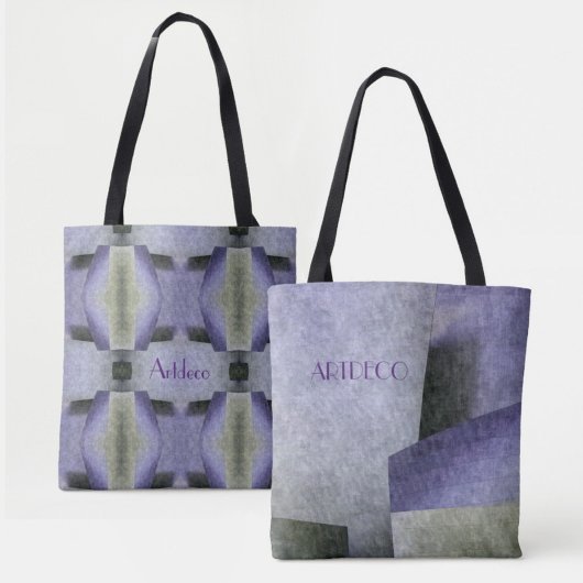 Art Deco Paars en Green Pattern  Tote Bag