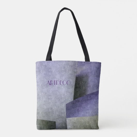 Art Deco Paars en Green Pattern  Tote Bag (Achterkant)