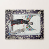 Art Deco Paars geaccentueerde puzzel Legpuzzel (Horizontaal)