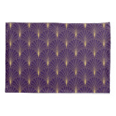 Art Deco Paarse en gouden Art Deco Kussensloop (Achterkant)