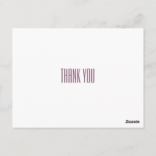 Art Deco paarse en taupe Dank u kaart (Achterkant)