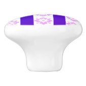 Art Deco Paarse keramische trekkracht Keramische Knop (Zijkant)