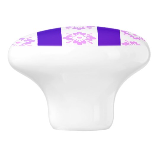 Art Deco Paarse keramische trekkracht Keramische Knop (Zijkant)