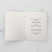 Art Deco Paarse Tulpen Save the Date Kaart (Binnen)