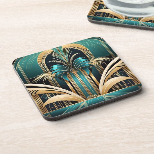 Art Deco Palm Onderzetters - Set van 6 (Linkerzijde)