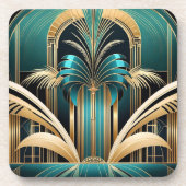 Art Deco Palm Onderzetters - Set van 6 (Voorkant)