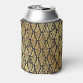 Art Deco palmen: zwart goud. Blikjeskoeler (Blikje Achterkant)