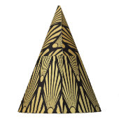 Art Deco palmen: zwart goud. Feesthoedjes (Achterkant)