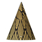 Art Deco palmen: zwart goud. Feesthoedjes (Links)
