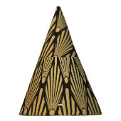 Art Deco palmen: zwart goud. Feesthoedjes (Rechts)