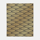 Art Deco palmen: zwart goud. Fleece Deken (Voorkant)