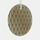 Art Deco palmen: zwart goud. Glas Ornament (Voorkant Rechts)
