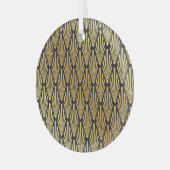 Art Deco palmen: zwart goud. Glas Ornament (Voorkant links)