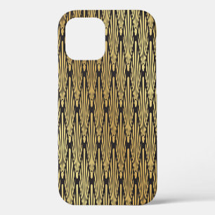 Art Deco Palmen: Zwart Goud. iPhone 12 Hoesje