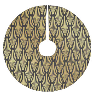 Art Deco palmen: zwart goud. Kerstboom Rok